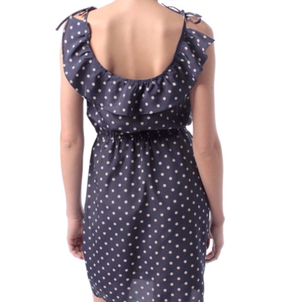 byCORPUS Navy Polka Dot Dress Small